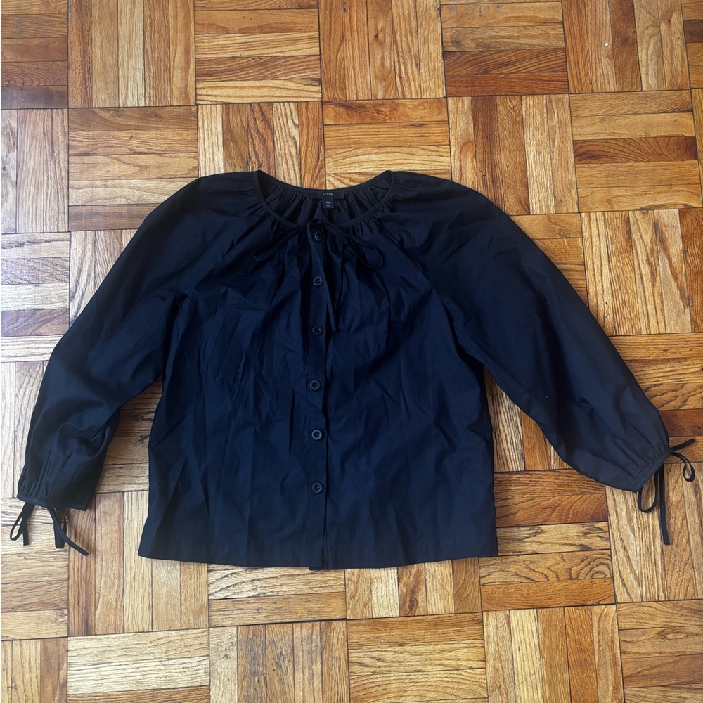 J. Crew Black Button-Up Blouse